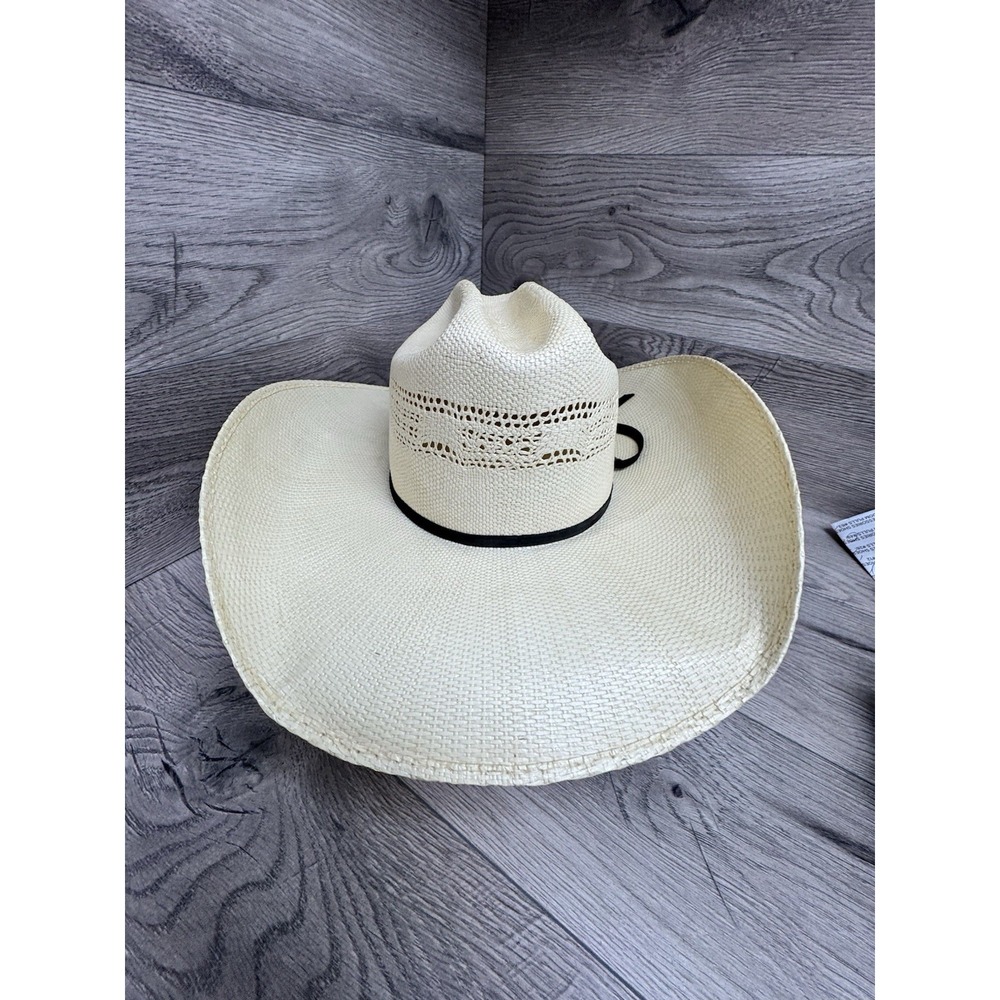 Twister White Straw Western Cowboy Hat 6 7/8 Bangora Made In Mexico